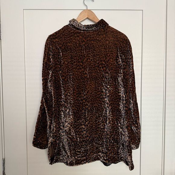NWT Soft Surroundings Icon Silk Velvet Poets Tunic Shirt Animal Print Sz Large - Picture 6 of 12